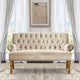 Warm Beige Loveseat Sofa Set With Tufted Back Upholstery