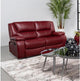 Red Faux Leather Reclining Loveseat With Manual Recline