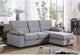 Gray Velvet Reversible Sleeper Sectional Sofa With Storage