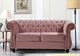 Modern Pink Velvet Chesterfield Loveseat With Tufted Back